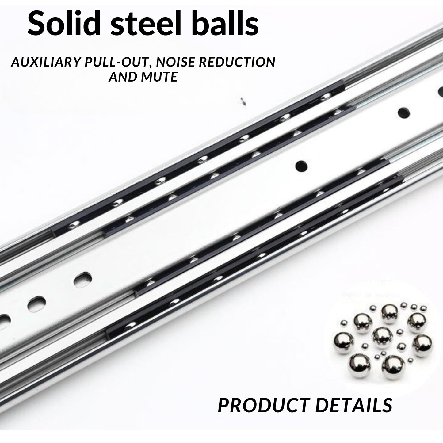 5301T 3-Fold Full Extension Heavy-duty Drawer Slide Without Lock 1-Pair