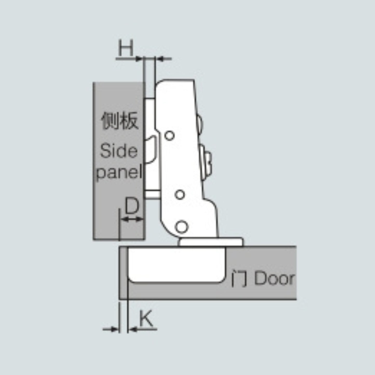 F06 Soft-closing Cam Adjustment Clip-on Hinge Built-in damping 1 Pair