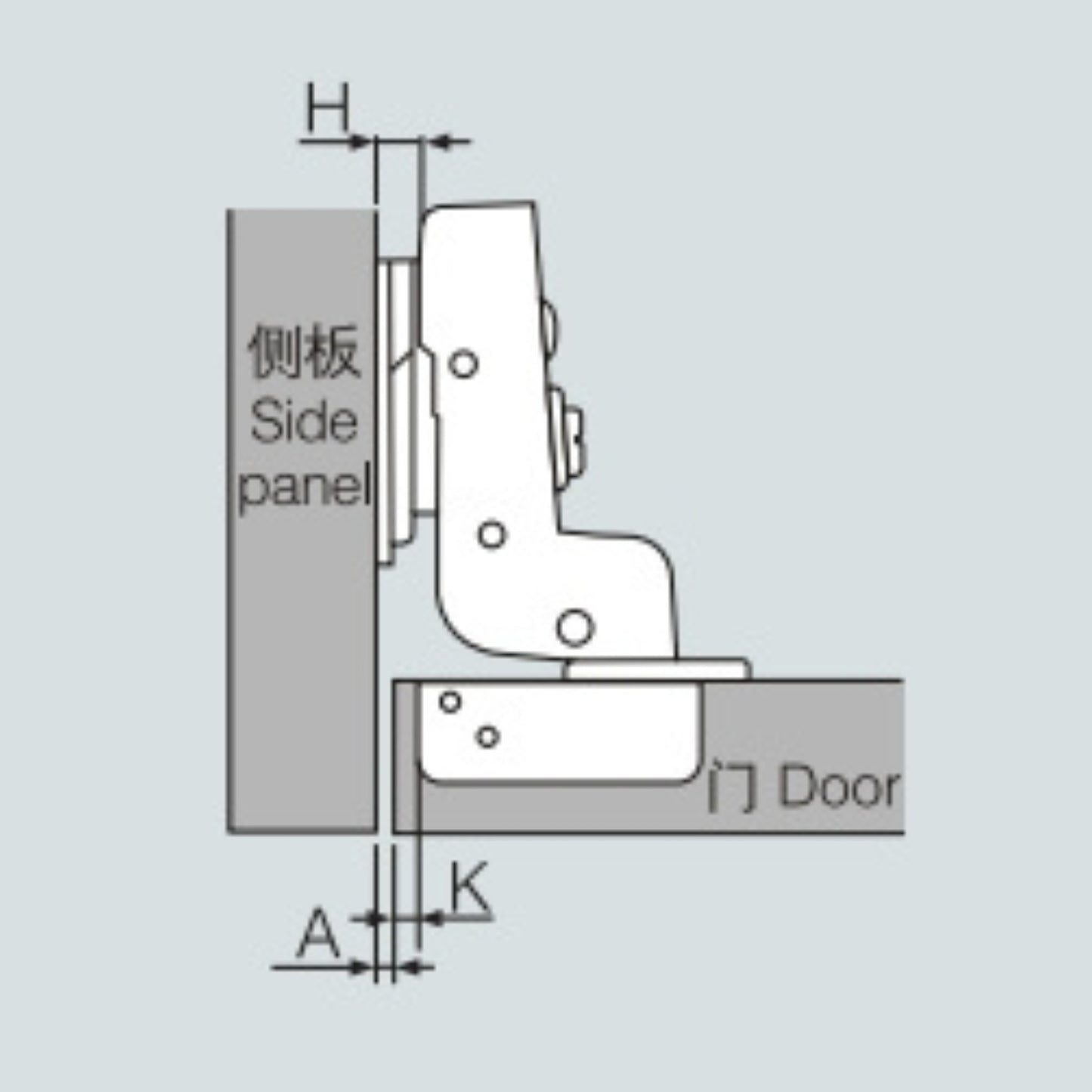 F06 Soft-closing Cam Adjustment Clip-on Hinge Built-in damping 1 Pair