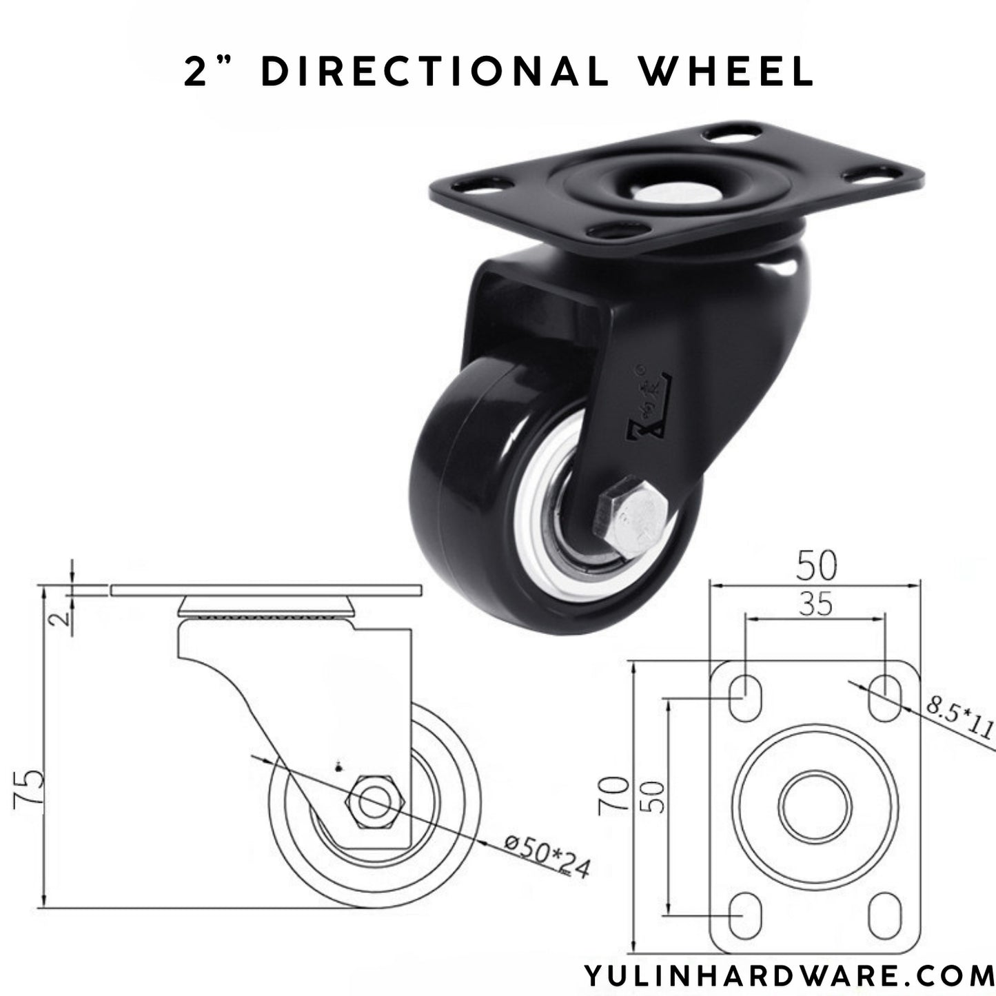 1 Inch 2 Inch 3 Inch Trolley Roller Universal Wheel Furniture casters