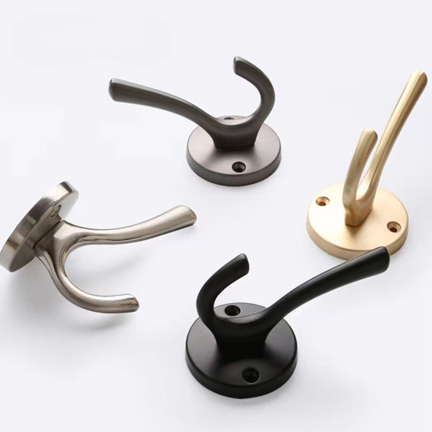 Alloy Modern Double Coat Hooks Wall Mounted