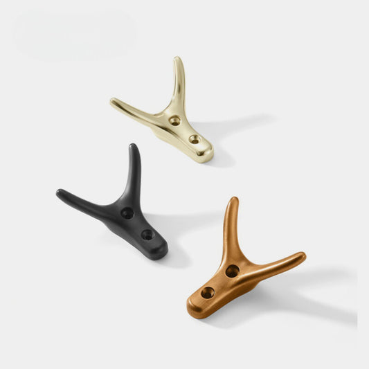 7209 Zinc Alloy Cow Horn Coat Hooks Wall Mounted