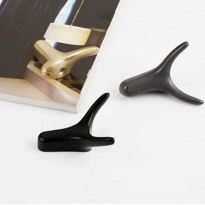 8026 Zinc Alloy Cow Horn Coat Hooks Wall Mounted