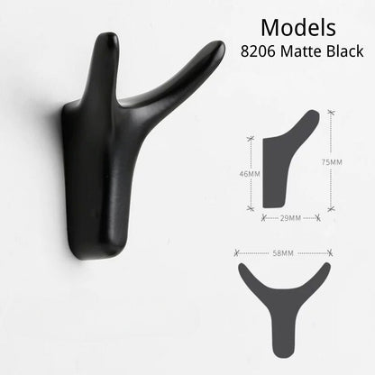 8026 Zinc Alloy Cow Horn Coat Hooks Wall Mounted