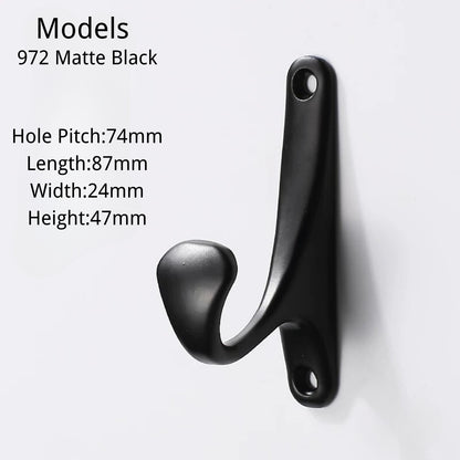 972 Minimalism Zinc Alloy Coat Hooks Wall Mounted