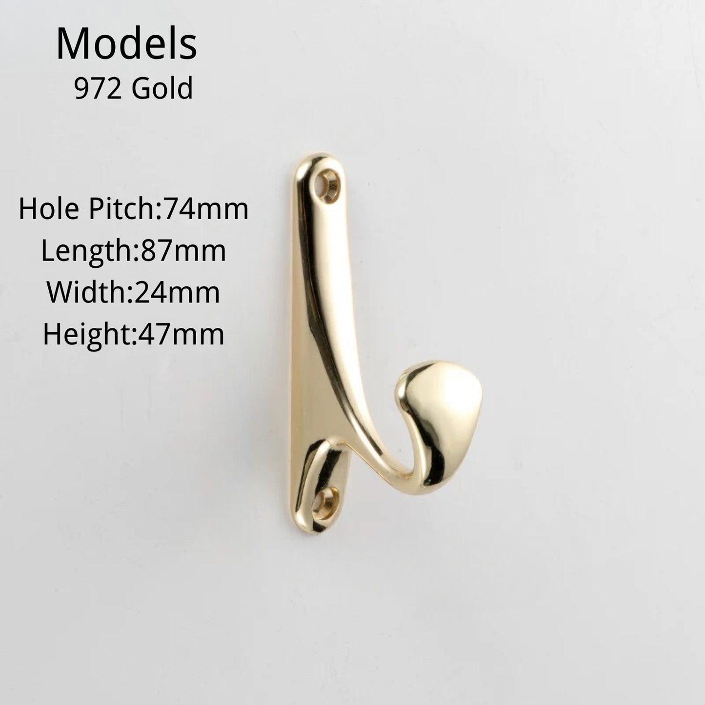 972 Minimalism Zinc Alloy Coat Hooks Wall Mounted