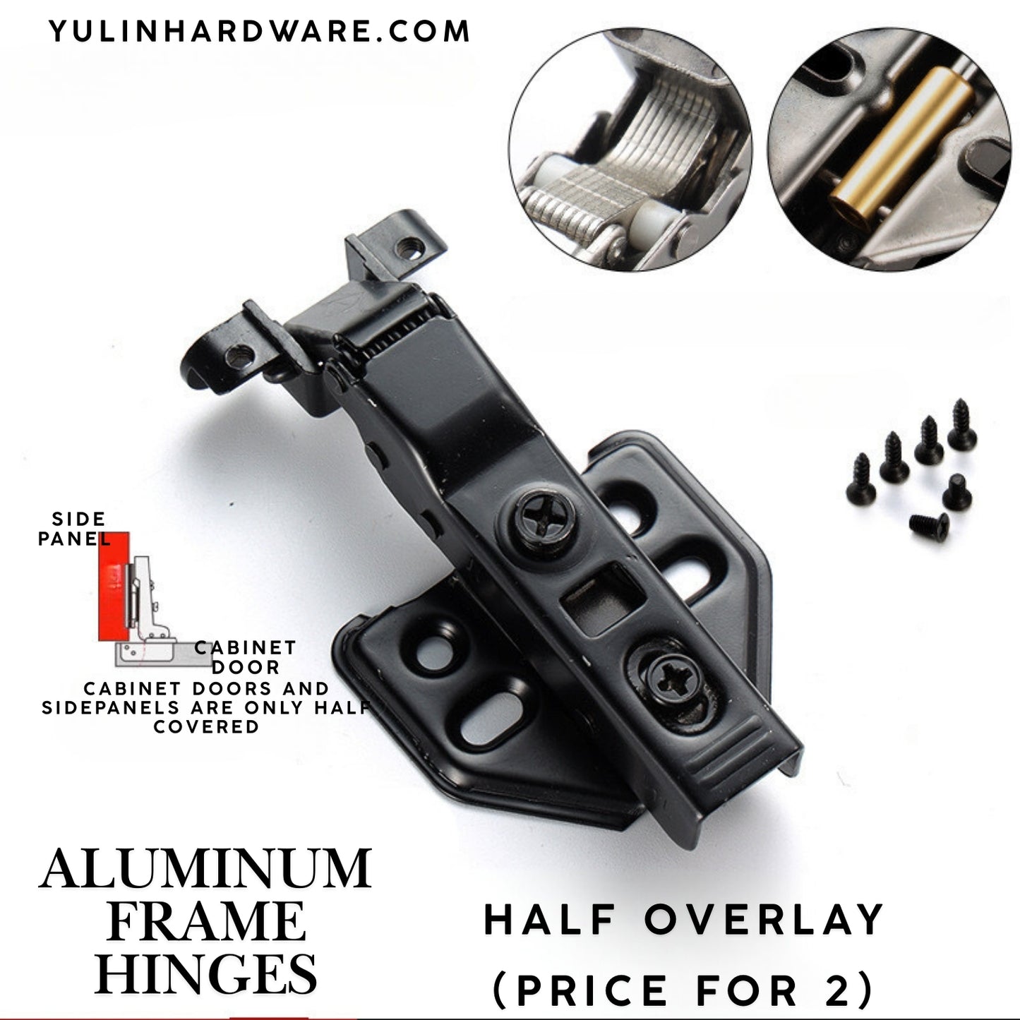 Aluminum Frame Glass Door Wine Cabinet Damping Buffer Hydraulic Hinge