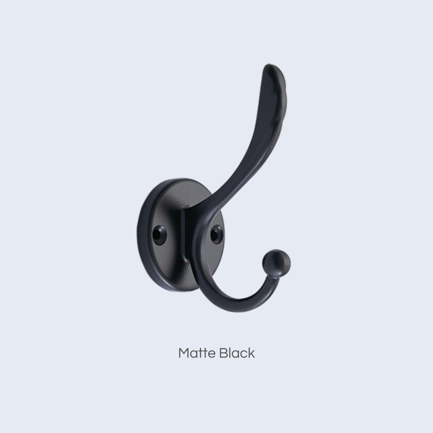 Matte Black Zinc Alloy Double Coat Hooks Wall Mounted