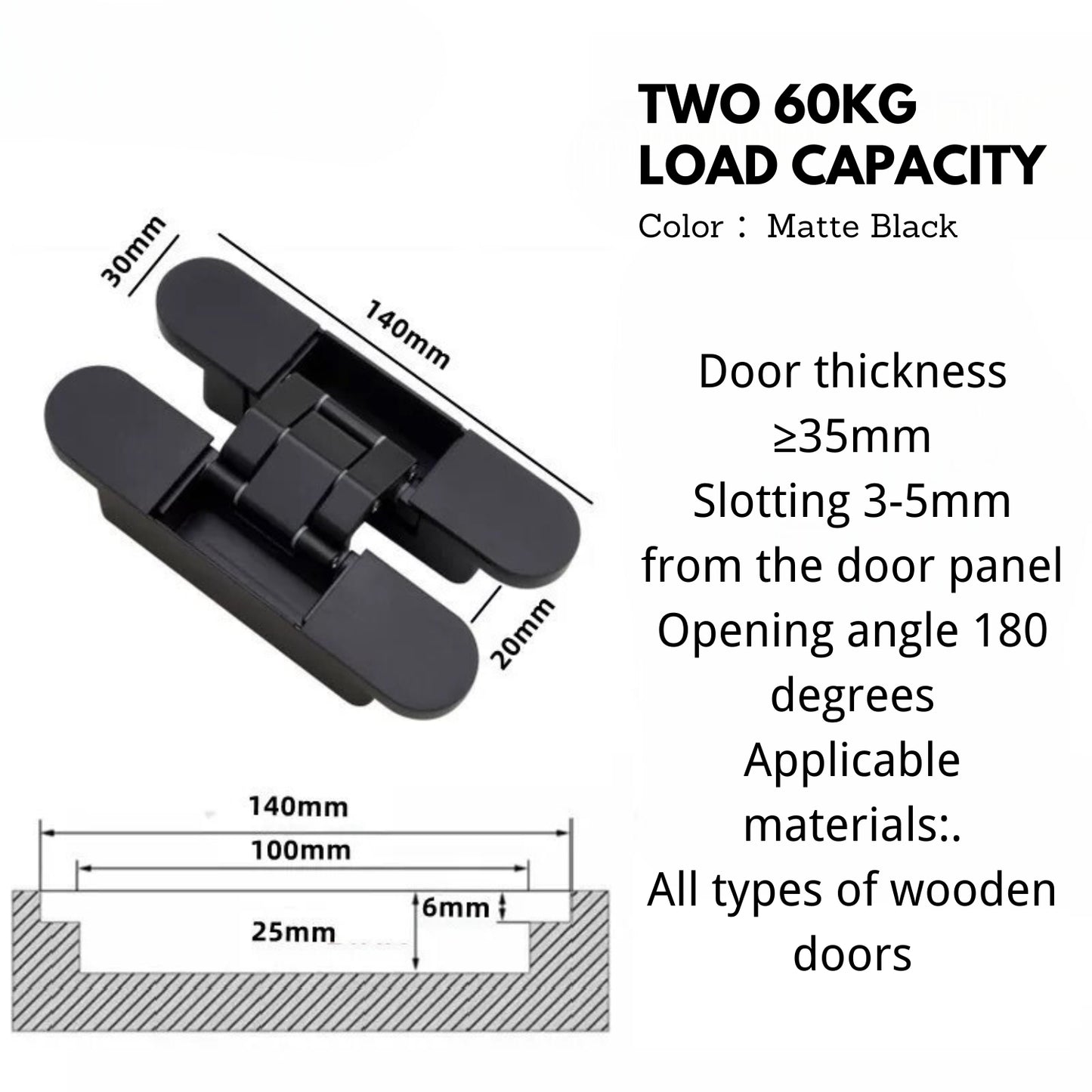 Three Dimensional Adjustable Hidden Hinge Cross Wooden Door Hinge 1 pcs