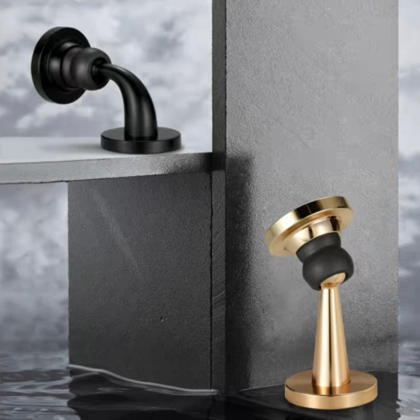 Matte Black Magnetic Door Stopper