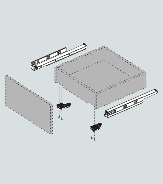 K3F1C Soft-Close Slides Concealed drawer Slide Bottom Drawer Slides (1-Pair)