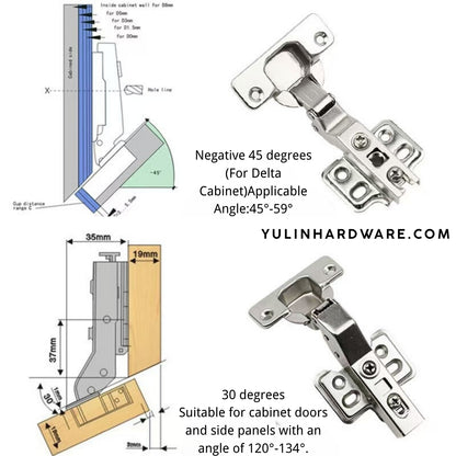 Special Angle Shaped Hinges