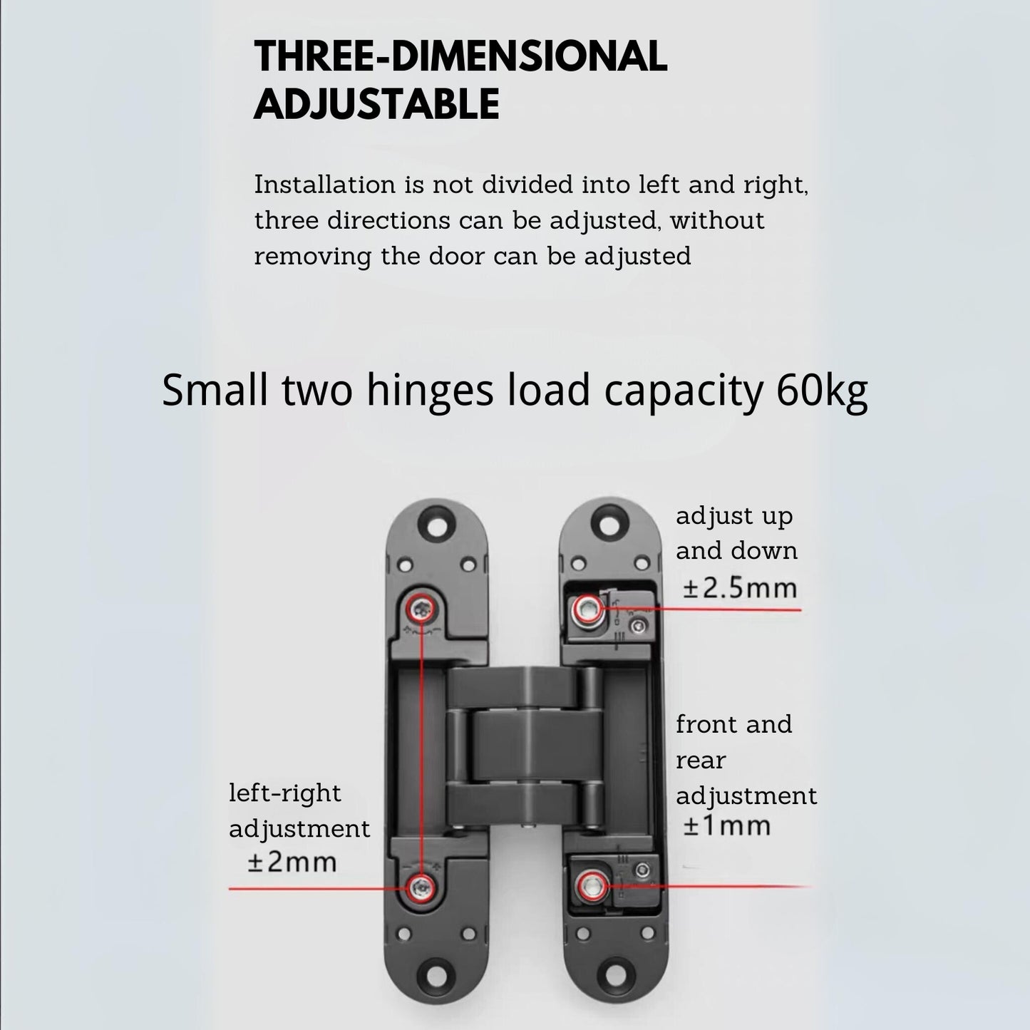 Three Dimensional Adjustable Hidden Hinge Cross Wooden Door Hinge 1 pcs