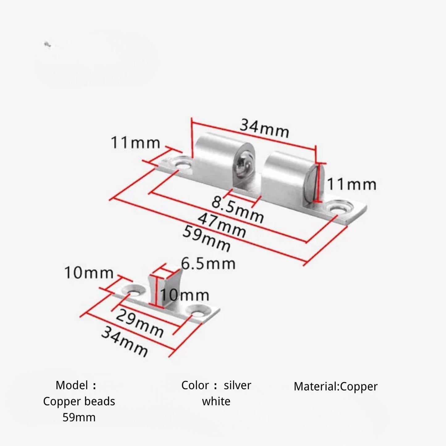 Solid Brass Cabinet Door Closet Ball Tension Catch Latch